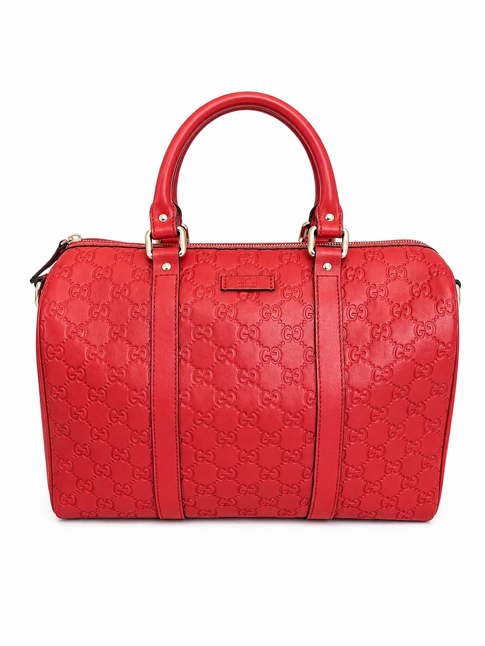 Gucci Red Signature Leather Top-Handle Bag